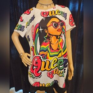 "Queen" Multicolored graphic shirt size 2X